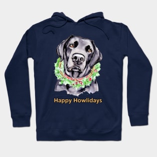 Happy Howlidays Black Labrador Retriever Hoodie